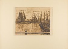 Fishing Fleet, from the seventh album of L'Estampe originale, 1893, published 1894. Creator: Théo van Rysselberghe.