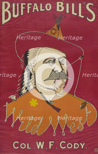 Buffalo Bill's Wild West, Col WF Cody, 1890. Creator: Alick P F Ritchie.