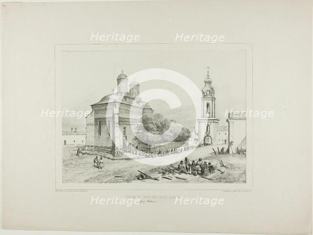 Church and Tower of Three Saints, Yassy, Modavia, July 19, 1837, 1840. Creator: Auguste Raffet.