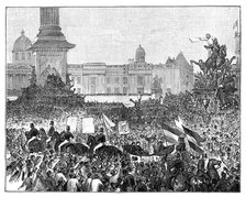 Giuseppe Garibaldi's reception in Trafalgar Square, London, 1864. Artist: Unknown