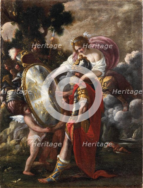 Thetis hands the shield to Achilles. Creator: Passeri, Giuseppe (1654-1714).