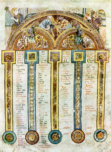 A Page of The Eusebian Canons, c800 AD, (20th century). Artist: Unknown