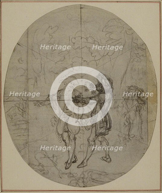 Study for a second edition, never published, of Colle's "La Partie de Chasse de Hen..., before 1766. Creator: Hubert Francois Gravelot.