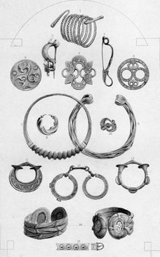 'Celtic Relics. Personal Ornaments of Gold and Bronze', 1886. Artist: Charles Lawrie.