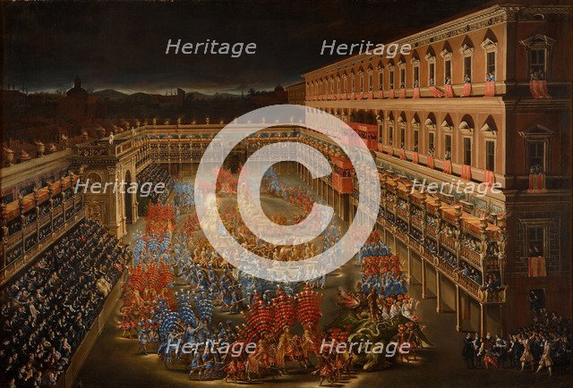 Joust of Carousels. The Festivities in Honor of Queen Christina of Sweden in the Courtyard of Palazz