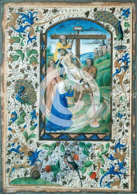 The Deposition - One of four Illuminated pages from a Book of Hours, c1430-1450. Creator: Unknown.