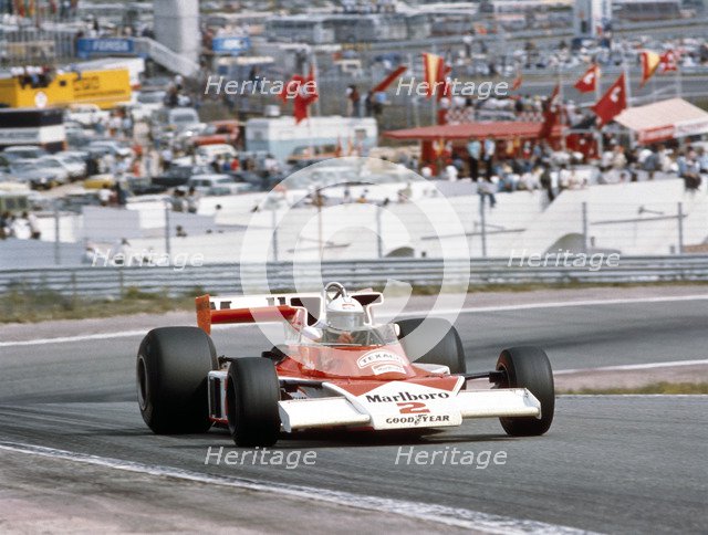Jochen Mass racing a McLaren-Cosworth M23, Spanish Grand Prix, Jarama, Spain, 1977. Artist: Unknown