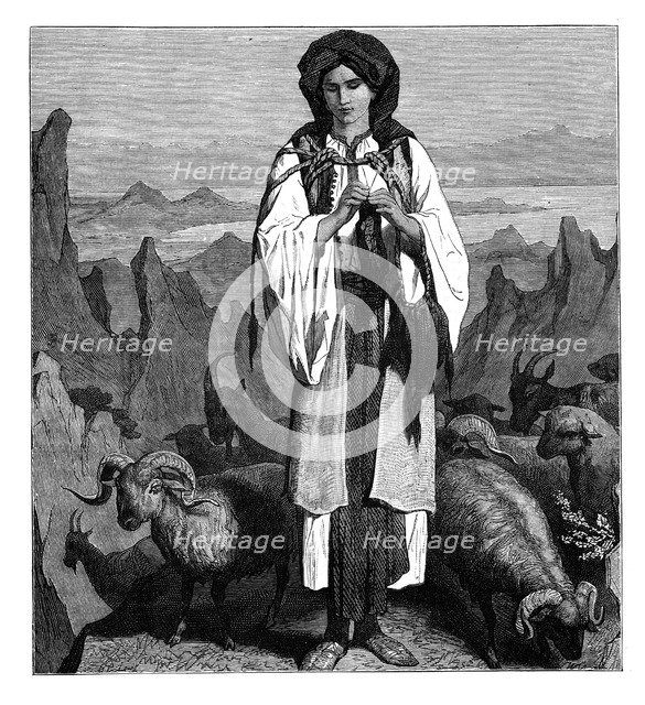 Albanian shepherdess, c1890. Artist: Unknown
