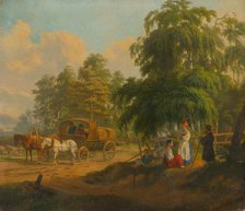 Landscape with Russian Troika, 1801. Creator: Venetsianov, Alexei Gavrilovich (1780-1847).