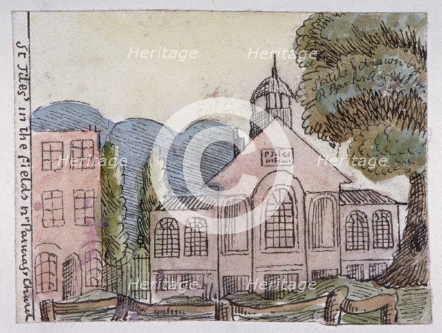 Church of St Giles in the Fields, St Pancras, London, 1814.           Artist: Robert Banks