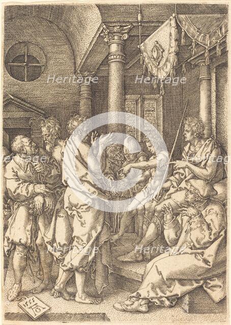 The Two Elders Convicted by the Testimony of Daniel, 1555. Creator: Heinrich Aldegrever.