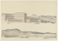 View of the Vatican Palaces and of the Monte Mario, c.1809-c.1812. Creator: Josephus Augustus Knip.