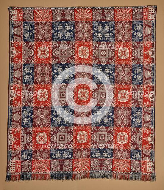 Bed Cover (Jacquard Coverlet), 1846. Creators: William Craig Sr., James Craig, William Craig Jr..