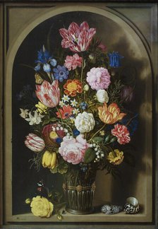 Bouquet of Flowers in a Stone Niche, 1618. Creator: Ambrosius Bosschaert the Elder.