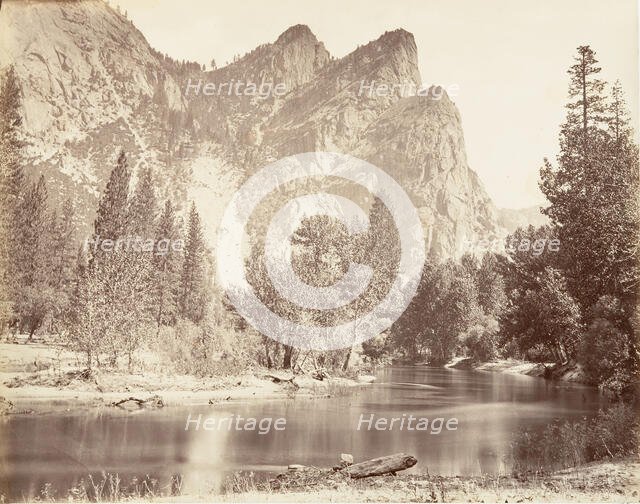 The Three Brothers, Yosemite, ca. 1872, printed ca. 1876. Creator: Attributed to Carleton E. Watkins.