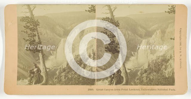 Great Canyon from Point Lookout, Yellowstone National Park, 1896. Creator: BW Kilburn.