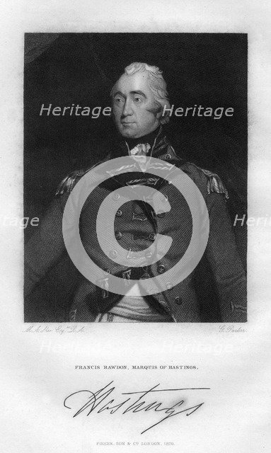 Francis Rawdon-Hastings (1754-1826), Governor-General of India, (1829).Artist: G Parker