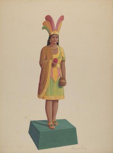 Cigar Store Indian, c. 1937. Creator: Eugene Croe.