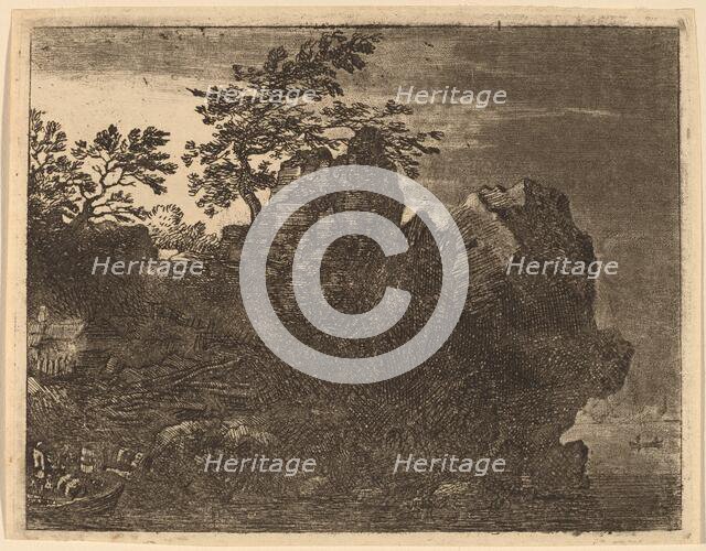 Large Rock at the River, probably c. 1645/1656. Creator: Allart van Everdingen.