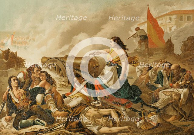 Agustina Zaragoza Doménech, (1786-1857), Heroine of the Peninsular War (1808-1814)...1892.  Creator: Unknown.