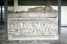 Battle scene from a sarcophagus, c300 BC. Artist: Anon