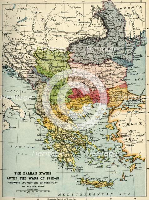 'The Balkan States After the Wars of 1912-13', (c1920). Creator: John Bartholomew & Son.
