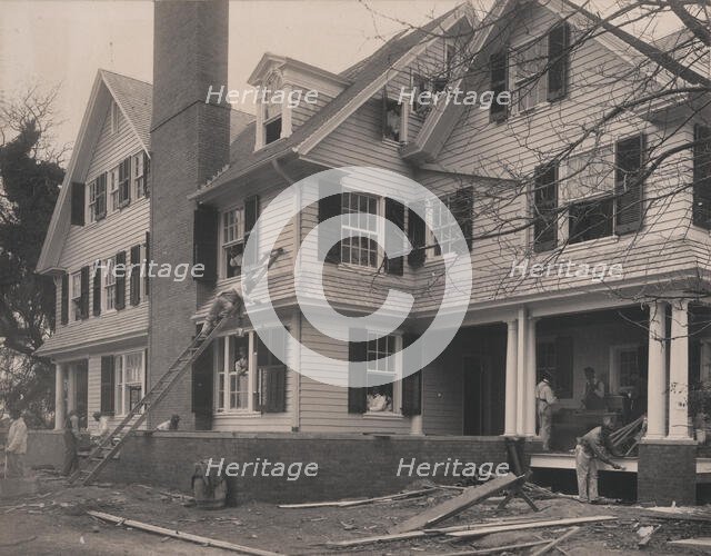 Students at work on a house built largely by them, 1899 or 1900. Creator: Frances Benjamin Johnston.