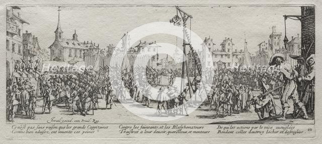 The Large Miseries of War: The Strappado, 1633. Creator: Jacques Callot (French, 1592-1635).