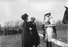 Mrs. Geo. Gould & Buckmaster on polo field, 1911. Creator: Bain News Service.