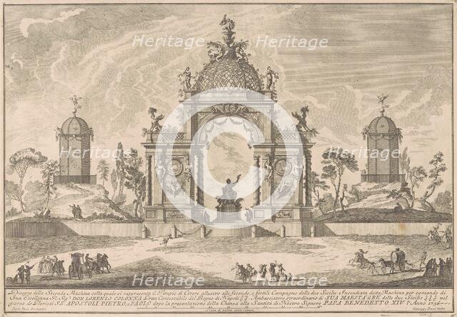 The Seconda Macchina for the Chinea of 1756: The Temple of Ceres, 1756. Creator: Giuseppe Pozzi.