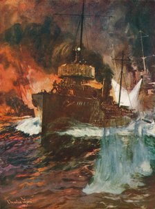 'A Night Attack. Torpedo-Boats at Work', c1918 (1919) Artist: Charles Dixon.