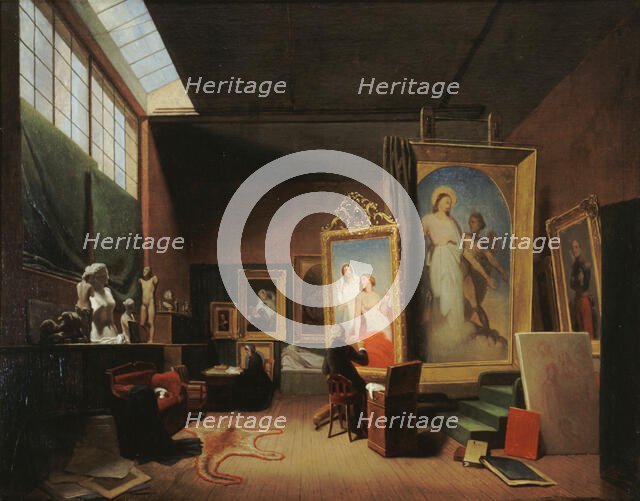 Ary Scheffer's workshop, rue Chaptal, 1851. Creator: Arie Johannes Lamme.