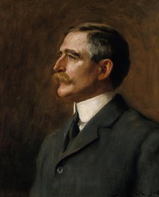 Henry Solomon Wellcome: head and shoulders, 1906. Creator: Hugh Goldwin Riviere.