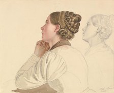 Studies of a Woman Praying, early to mid-19th century. Creator: Ludwig Emil Grimm.