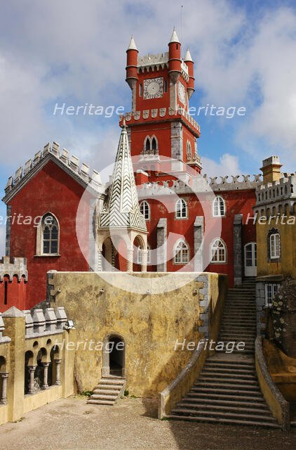 Partial view of the Pena Palace complex, Sintra, Portugal, 19th century (2008).  Creator: Unknown.
