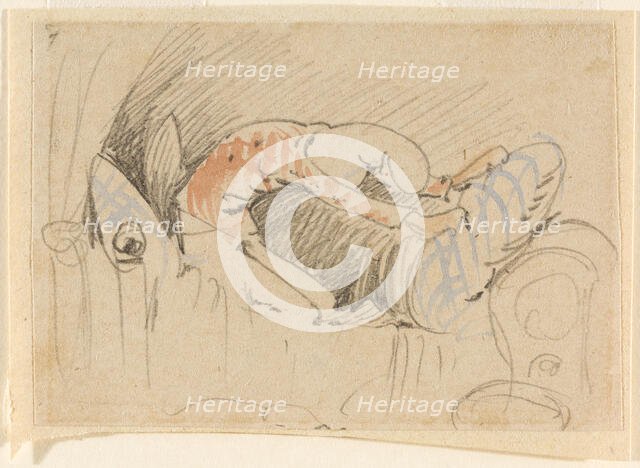 The disturbed but happily regained night's rest, (The Flea); 7, 1862. Creator: Wilhelm Busch.