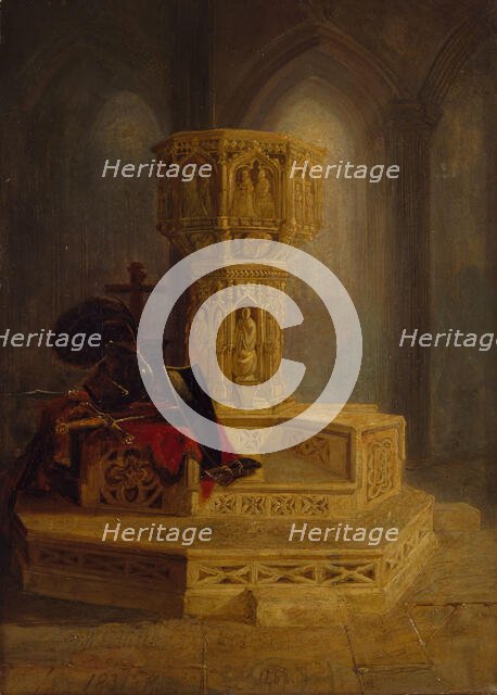 Font, Walsingham Church, 1831. Creator: William James Muller.