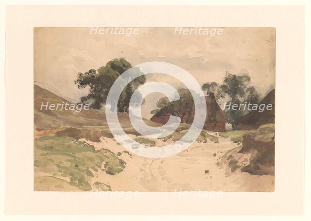 Landscape with farm, 1845-1925. Creator: Julius Jacobus van de Sande Bakhuyzen.