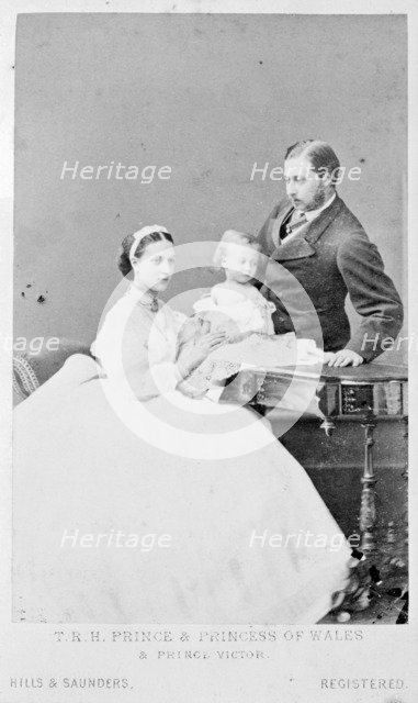 The Prince and Princess of Wales with Prince Albert Victor, 1865. Artist: Unknown