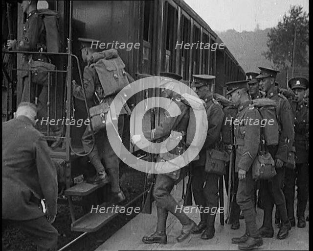 Allied Armies of Occupation Boarding the Train to Go Home, 1929. Creator: British Pathe Ltd.