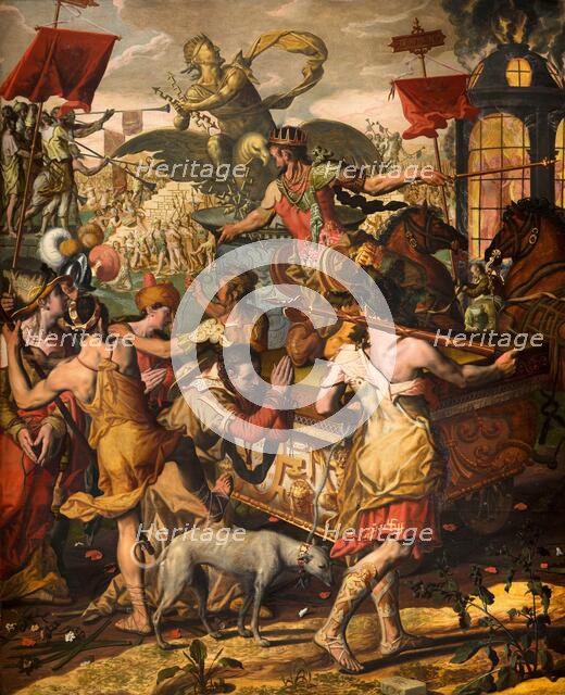 The Three Young Men in the Fiery Furnace, 1575. Creator: Pietersz, Pieter, the Elder (1540-1603).