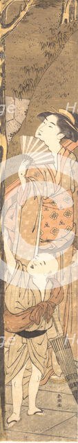 Woman and Small Boy, late 18th-early 19th century. Creator: Katsukawa Shuncho.