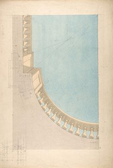 Perspectival study for one quadrant of a ceiling design including a trompe..., second half 19th cent Creators: Jules-Edmond-Charles Lachaise, Eugène-Pierre Gourdet.