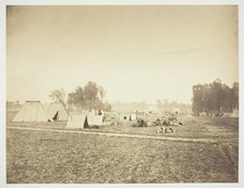 Tents and Military Gear, Camp de Châlons, 1857. Creator: Gustave Le Gray.
