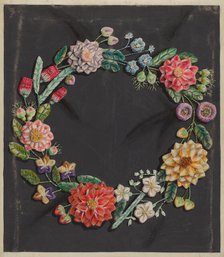 Crewel Work Wreath, c. 1936. Creator: Robert Stewart.