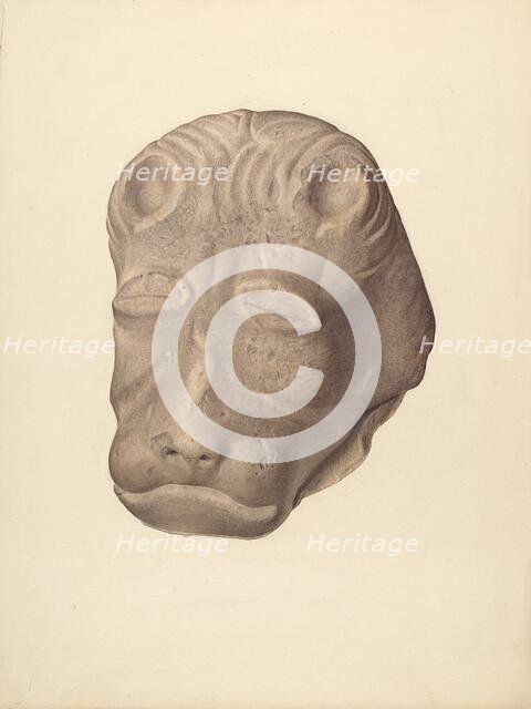 Lion's Head (one of pair), c. 1940. Creator: Edward DiGennero.