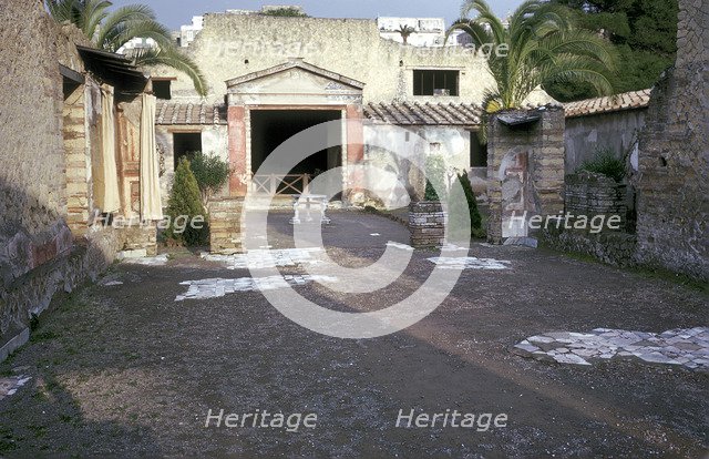 Courtyard at the Roman Villa, the House of the Stags, Herculaneum, Italy. Artist: Unknown