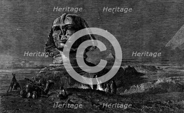 "The Sphinx at Midnight", by Frank Dillon, in the exhibition of the Royal Academy, 1862. Creator: Mason Jackson.