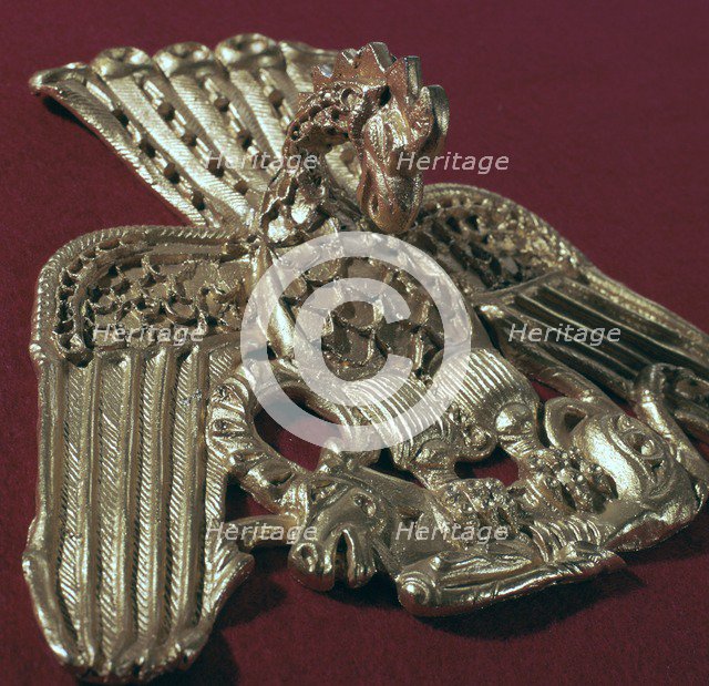 Sarmatian gold eagle holding an ibex. Artist: Unknown