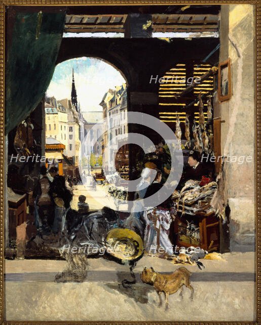 Marche des Carmes (Carmelite market), place Maubert , c1880. Creator: Emile Antoine Guillier.